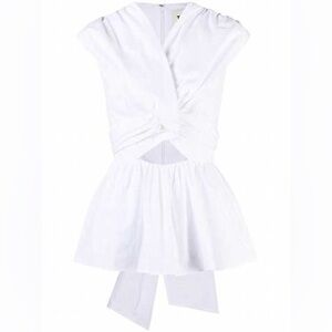Tove Leila twist-front cutout cotton poplin top size 34